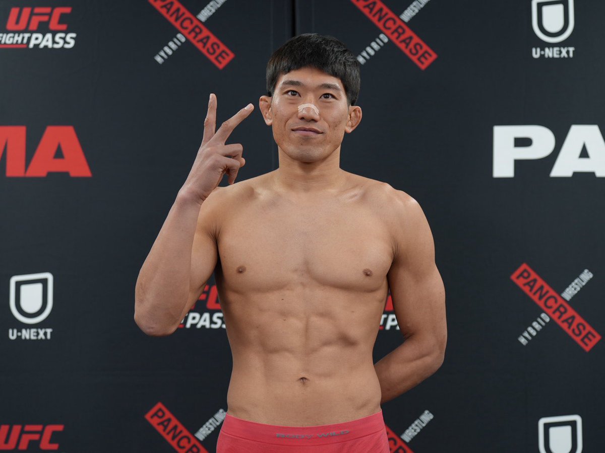 _PANCRASE_'s tweet photo. ❌PANCRASE 361❌ 
📣計量結果⚖️ 
第4試合　フェザー級5分3R 
🟥岡田拓真　65.95kg 
🟦清水博人　65.75kg
 #pancrase361
 🗓️3月14日(土) 
🏟️横浜武道館 
▶️@UNEXT_fight @UFCFightPass https://t.co/HzuDXjtZAw