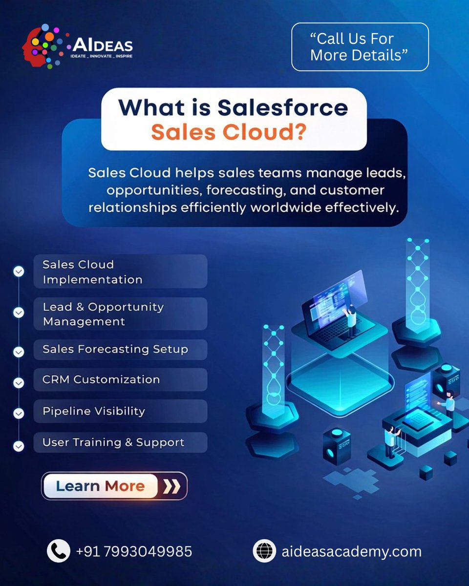 Aideasacademy's tweet image. Want to start a career in Salesforce CRM?

Learn lead management, opportunity tracking, and sales forecasting with Salesforce Sales Cloud at AIDEAS Academy. 

📞 Call / WhatsApp: +91 7993049985
📍 Hyderabad

 #SalesforceTraining #SalesCloud #SoftwareTraining #aideasacademy