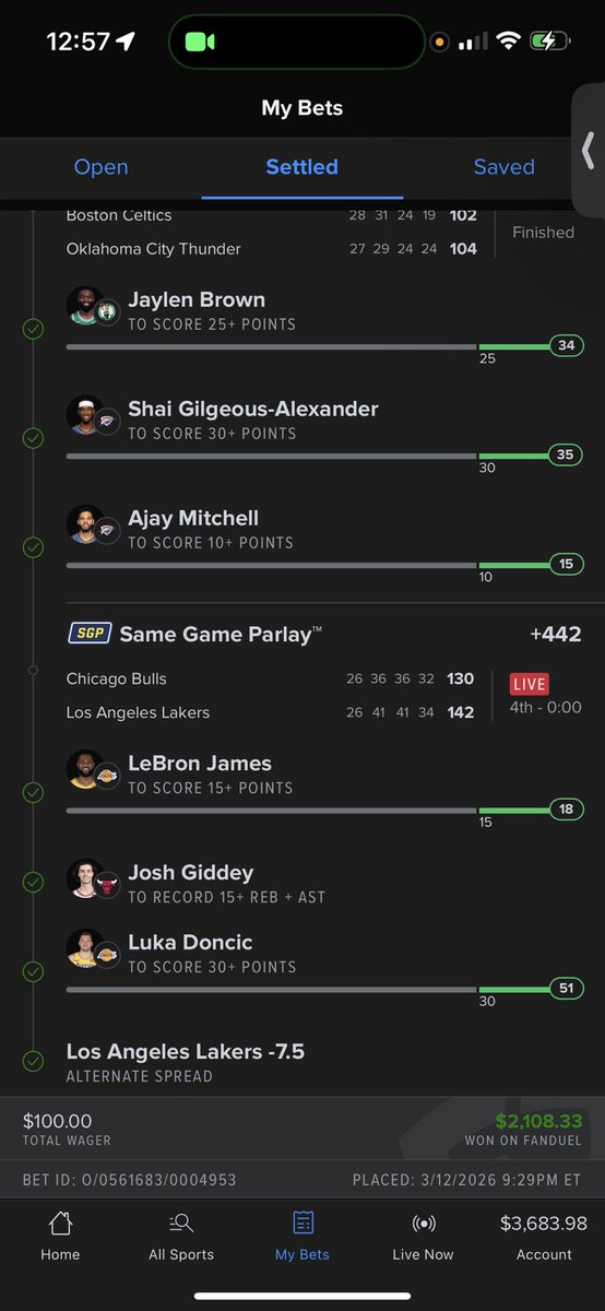 5picksonly's tweet photo. Today was a good night! SMACKED 3 tickets today! 

4000+ odds 🤑🤑🤑
2000+ odds 🤑🤑
1000+ odds 🤑
Join the winning team 🏆🏆🏆🏆
Thank you @FDSportsbook @FanDuel 
#sport #Gambling𝕏 #sports #trend #lakers https://t.co/PuwGjwuj1i