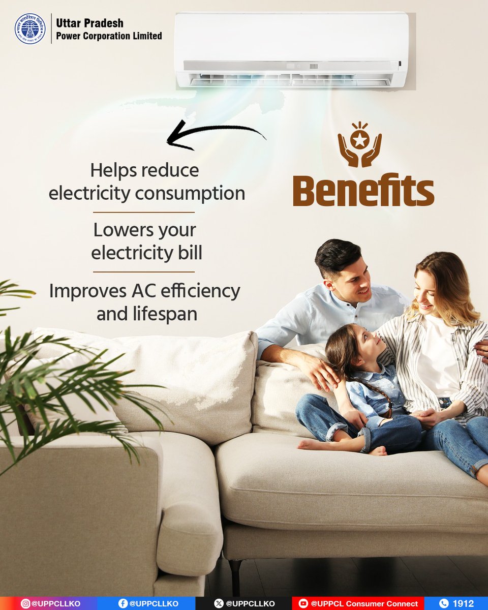 puvvnlsonbhadra's tweet image. Stay cool this summer without increasing your electricity bill. Set your AC at 24°C and use a fan for better cooling and smarter energy usage.
#SaveElectricity #EnergySaving
@CMOfficeUP @EMofficeUP @aksharmaBharat @mduppcl