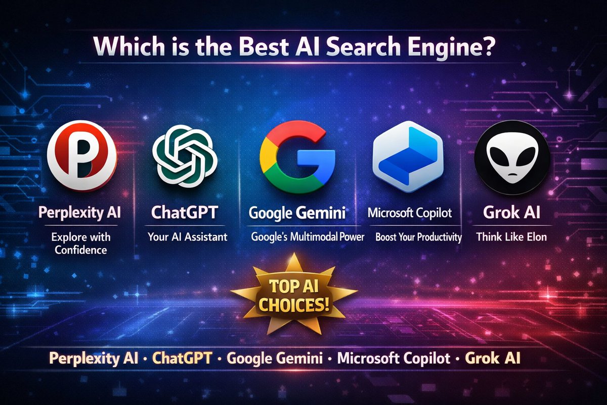tukusworld's tweet photo. which one you like
Perplexity AI
ChatGPT
Google Gemini
Microsoft Copilot
Grok AI
#AI
#ArtificialIntelligence
#AISearch
#AISearchEngine
#PerplexityAI
#ChatGPT
#GoogleGemini
#MicrosoftCopilot
#GrokAI
#FutureOfAI
#TechTrends
#AITools
#AIComparison
#BestAI
#AIRevolution
#TechCommunity
#Innovation
#DigitalFuture
#AIForEveryone
#TrendingAI