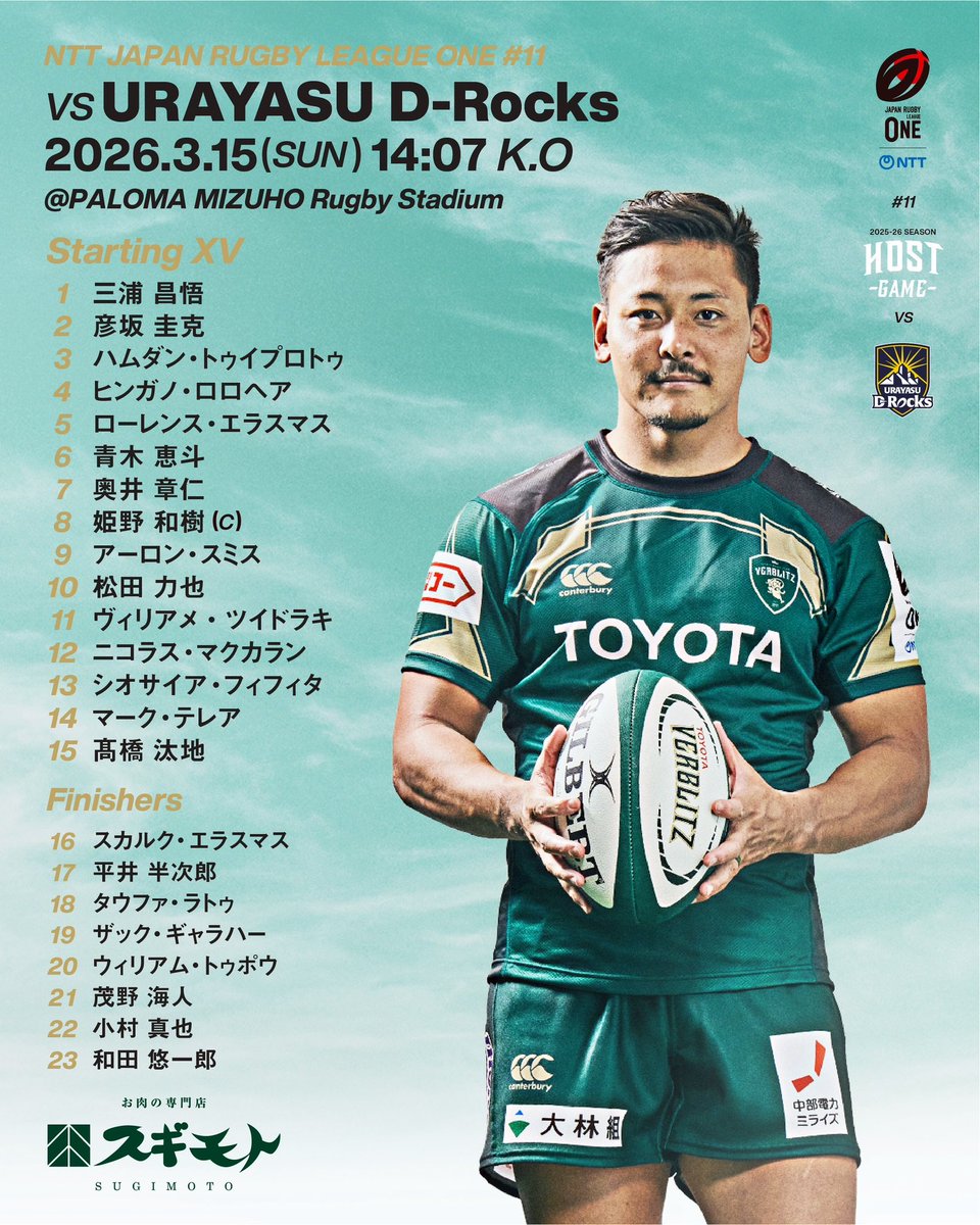 🎙️Game Members ＼ 🏆NTT JAPAN RUGBY LEAGUE ONE 第11節 🗓️ 3/15
