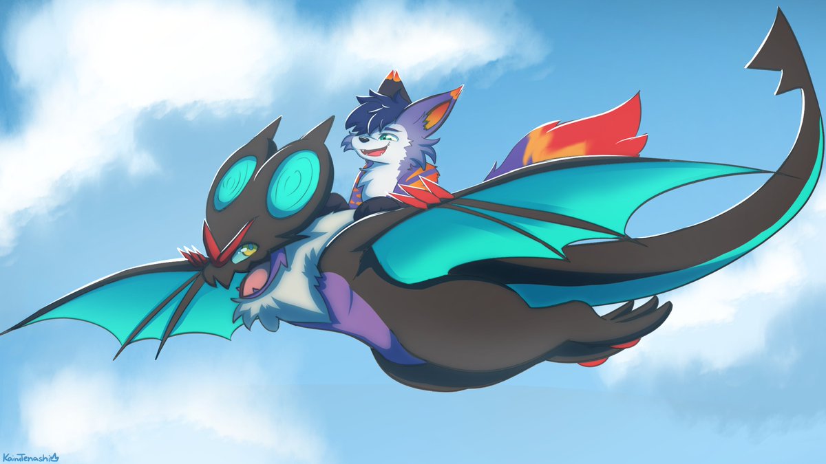 KairuTenashi's tweet photo. Noiverns can really fly high☁️
[Commission for @Brav0man01] https://t.co/zJB2DlWMBB