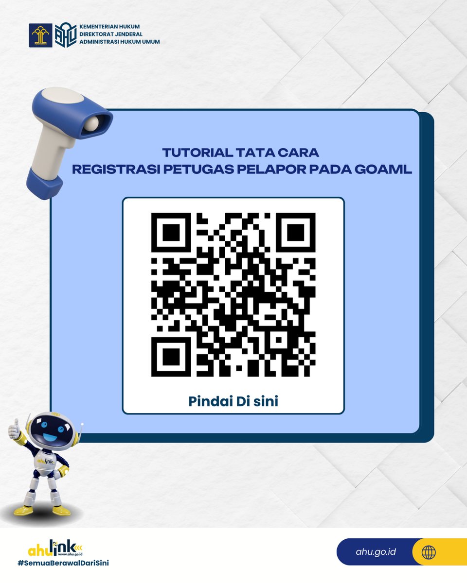 djahu_kemenkum's tweet photo. Halo #SahabatPengayoman, Kini telah tersedia Video Panduan Registrasi goAML untuk memudahkan Sahabat Pengayoman memenuhi syarat aktivasi akun Layanan Elektronik Ditjen AHU sesuai Pasal 16 Permenhum No. 22 Tahun 2025.
#KementerianHukum
#SemuaBerawalDariSini
#AhuLink
#NyamanBersama https://t.co/AGfh8E3dTM