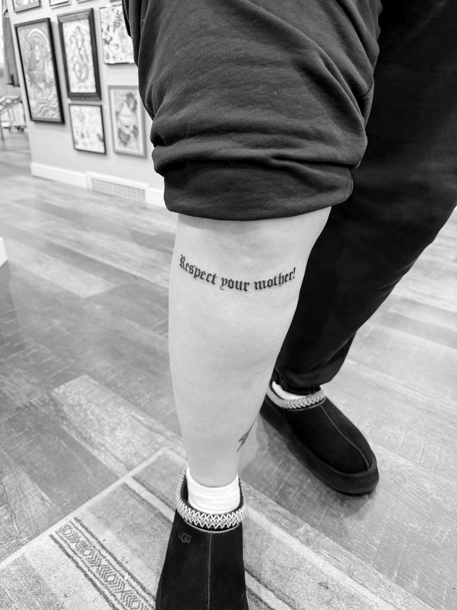sunflowermitch's tweet photo. coming out of retirement to post my dance no more tattoo #respectyourmother https://t.co/pkrfOKondH