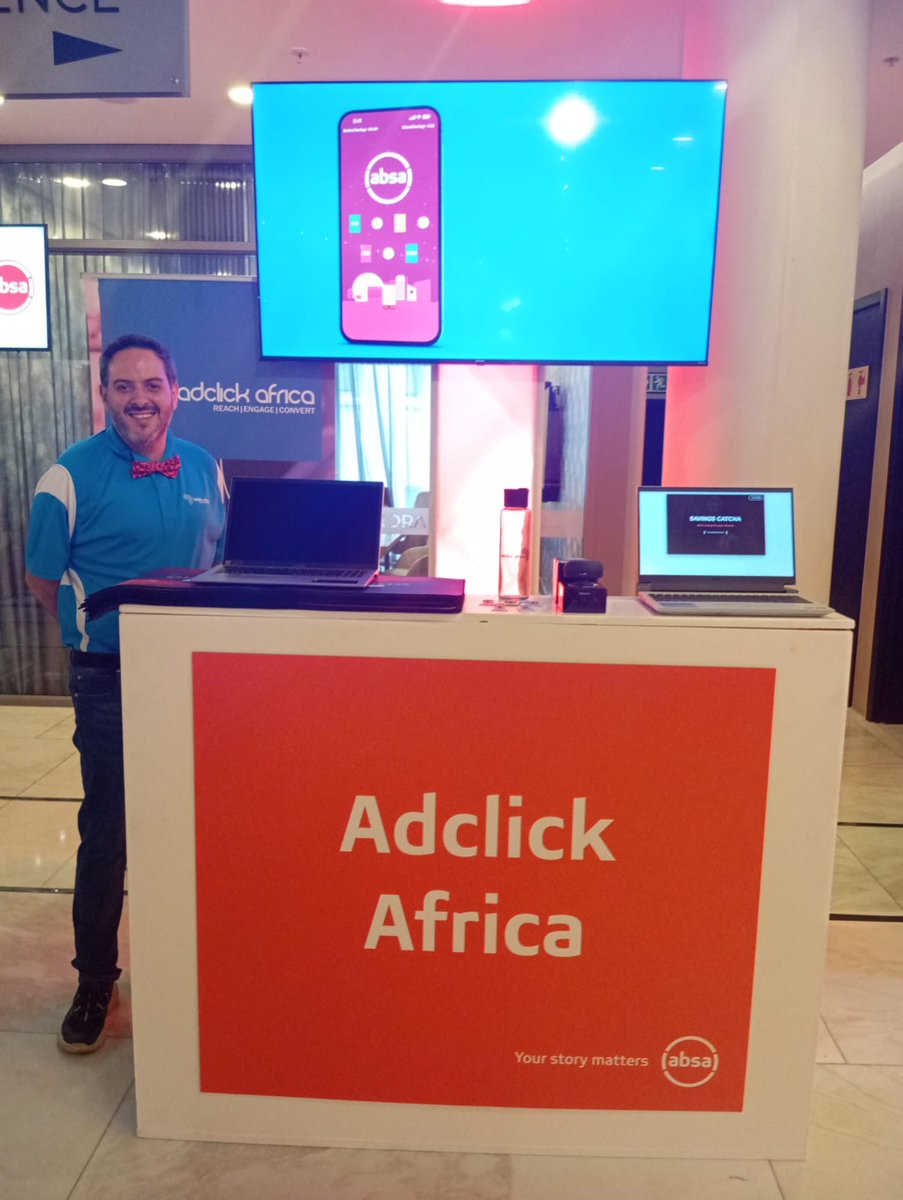 AdClickAfrica's tweet photo. On Thursday, 5 March 2026, Adclick Africa participated in the Absa ELT: Media | Digital & Innovation Expo at The Leonardo, Sandton.

It was a great opportunity to share ideas on content and media solutions to support digital innovation in South Africa.

#Absa #PerformanceMarketing #MediaSolutions #InGaming #SMEHub #FreeWiFi #BusinessGrowth #SouthAfrica