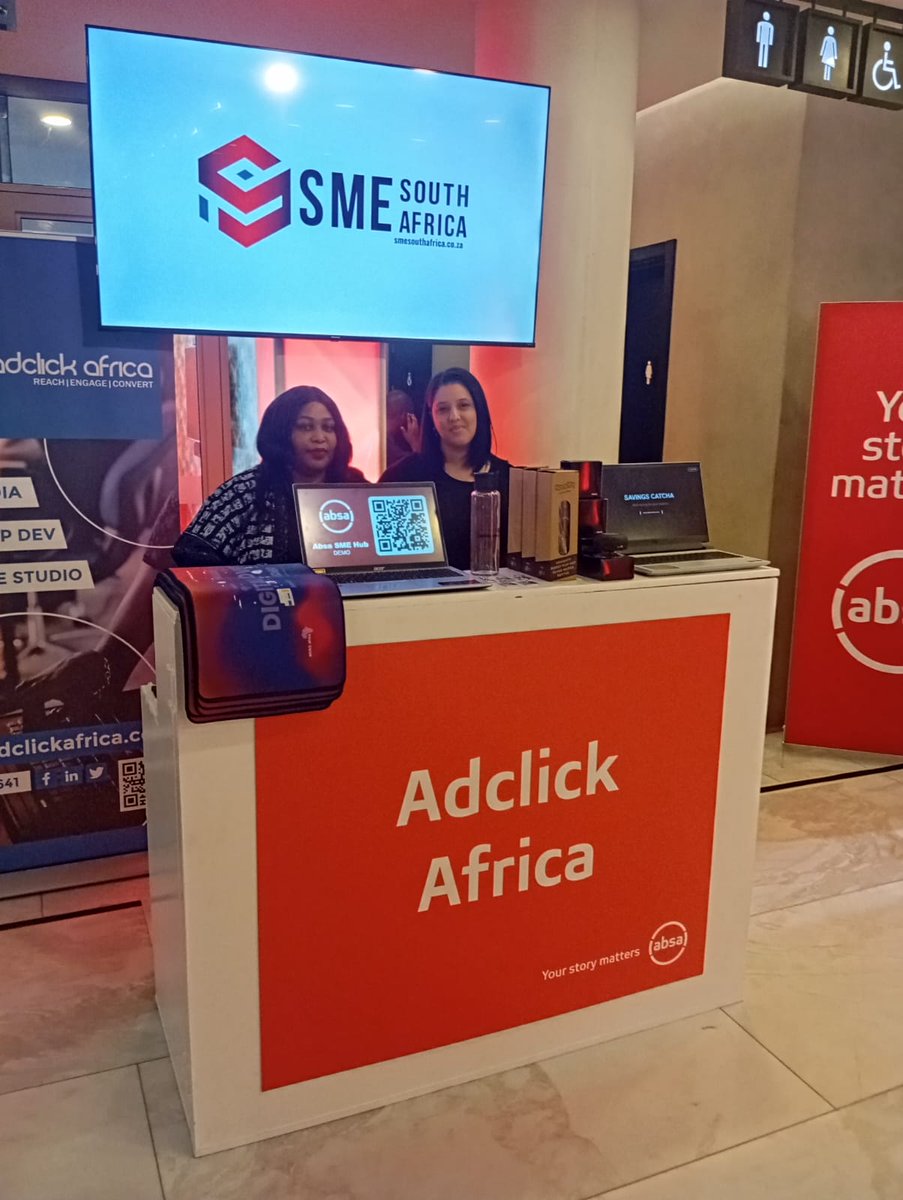 AdClickAfrica's tweet photo. On Thursday, 5 March 2026, Adclick Africa participated in the Absa ELT: Media | Digital & Innovation Expo at The Leonardo, Sandton.

It was a great opportunity to share ideas on content and media solutions to support digital innovation in South Africa.

#Absa #PerformanceMarketing #MediaSolutions #InGaming #SMEHub #FreeWiFi #BusinessGrowth #SouthAfrica