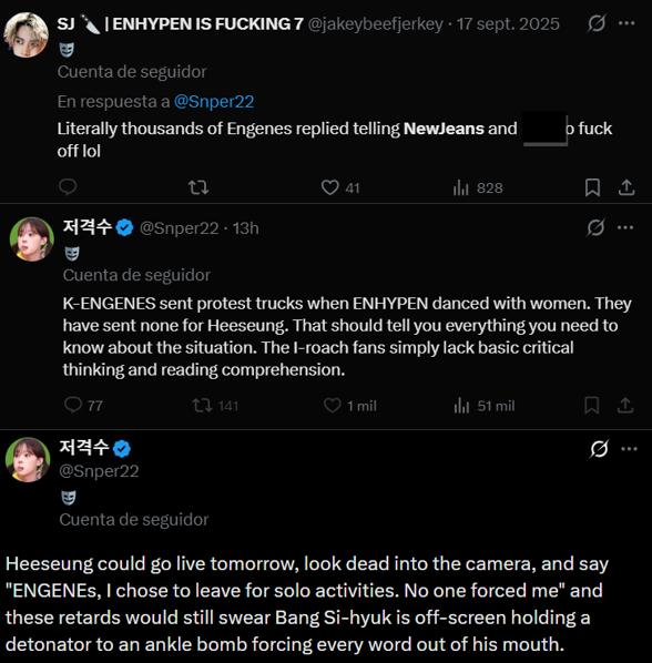 NJZHistory's tweet photo. Isn’t it funny that the same misogynistic perverted incel that you were mocking NewJeans with is now attacking your fandom 😭. What’s that saying about a rabbit and a gun? https://t.co/BREygxphkd