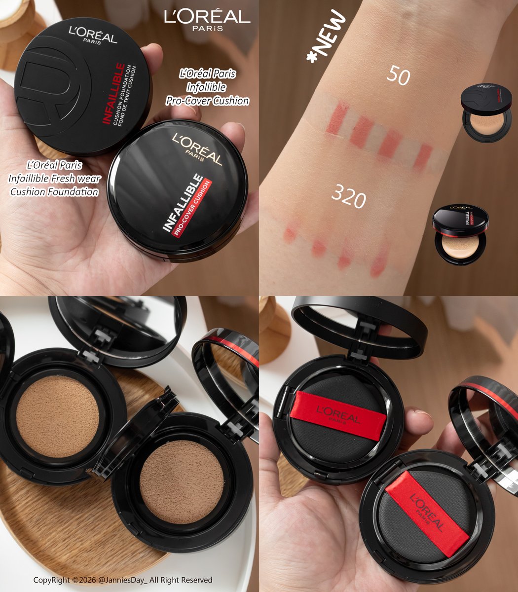 *เทียบ 2 สูตรเนื้อใกล้กันมาก แต่ทั้งพัฟและฟินิชต่างกันนะ ตัวรุ่นใหม่จะเน้นแนบกับผิวก็จริง แต่มีความกริบเน้นติดทนเกาะผิวดีกว่า รุ่น pro-cover ติดทนก็จริง แต่ลงแล้วจะมีฟีลฉ่ำในผิวนิดๆ ฟีลเหมือนเป็นคุชชั่น+สกค ส่วนตัวว่าคนผิวมันเหมาะกับรุ่นใหม่มากๆ คนผิวแป้ง-ผสมเหมาะกับรุ่น