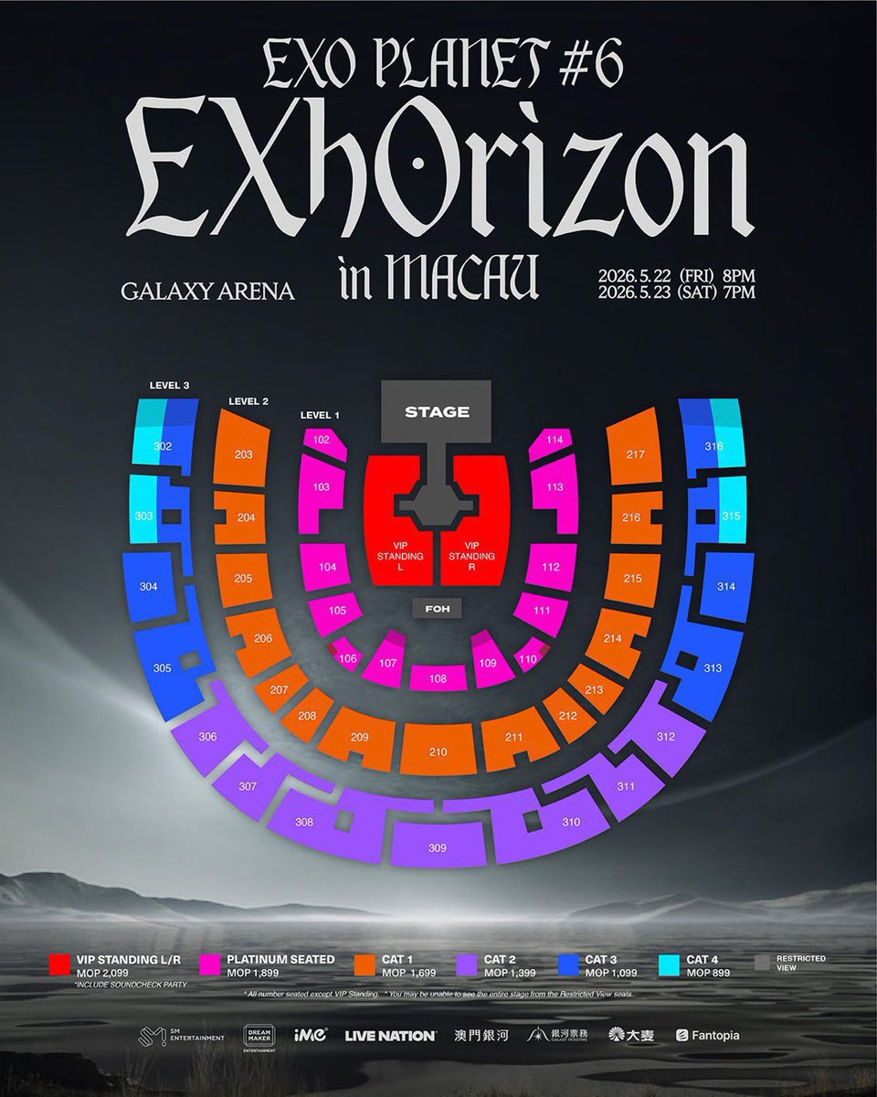 StTicket123's tweet photo. 5.22-23 EXO PLANET #6 - EXhOrizon in MACAU ticket

🎫VIP STANDING L/R
🎫PLATINUM SEATED
🎫CAT1/2/3

チケット代行  엑소 마카오 콘서트 티켓대리양도 대행 댈티 대리 WTB WTS SELL MACAO galaxy arena https://t.co/o33W47ha50