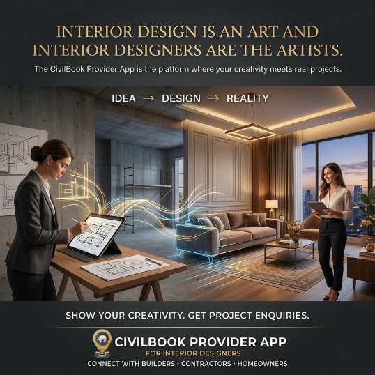 CivilbookP55466's tweet photo. Interior design is not just decoration — it’s art that shapes how people live. 🎨🏡

If you’re an #InteriorDesigner, showcase your creativity and connect with #builders, #contractors, and homeowners through the #CivilBook Provider App.

Turn your designs into #realprojects. https://t.co/3YJ2UCNwiU