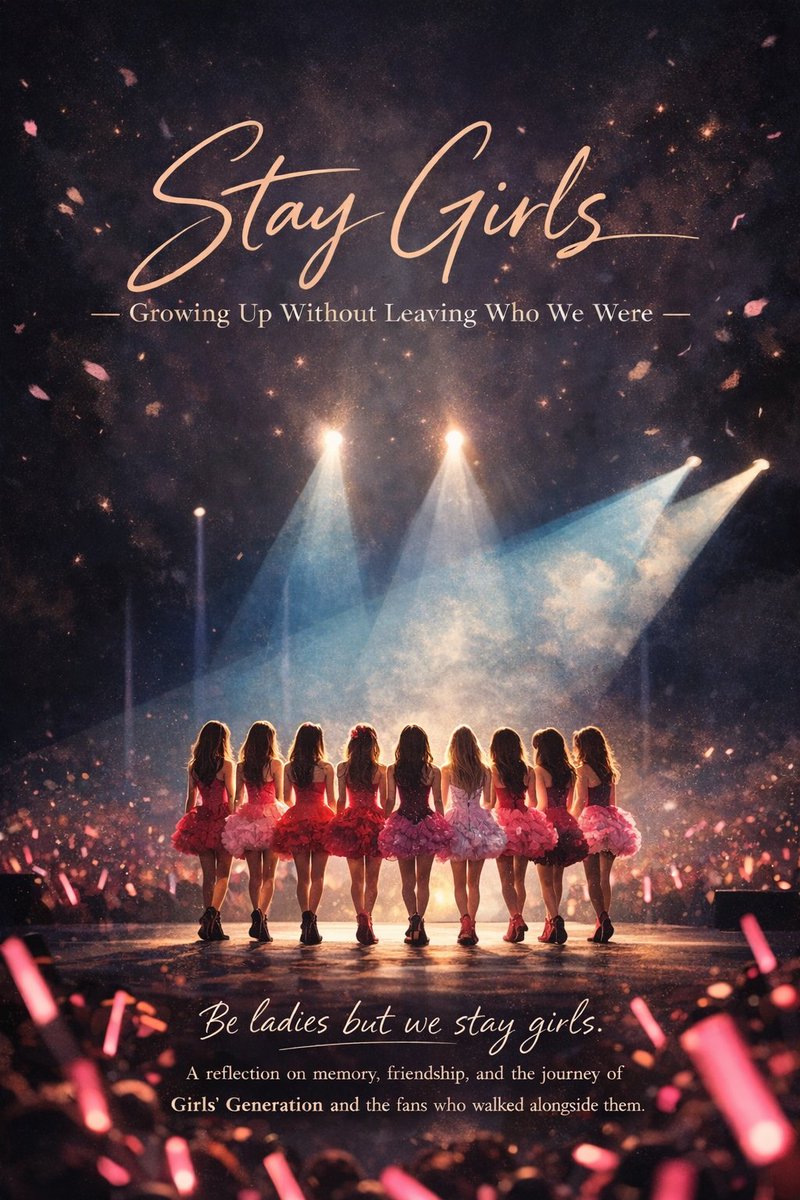 "Be ladies but we stay girls." 

A small reflection inspired by Stay Girls — about memory, friendship, and the journey of Girls' Generation and the fans who walked alongside them. 

📖 Full PDF: drive.google.com/file/d/1YQ1QnV…