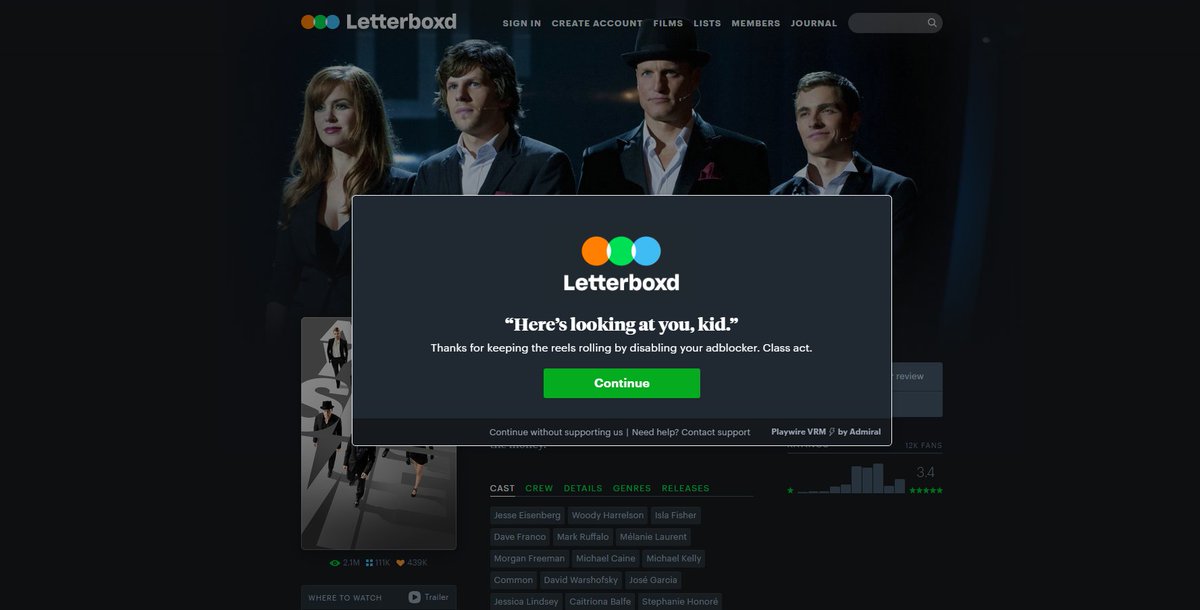 man tf is this, is letterboxd rlly doin this shit too? I dont even have an ad blocker btw
