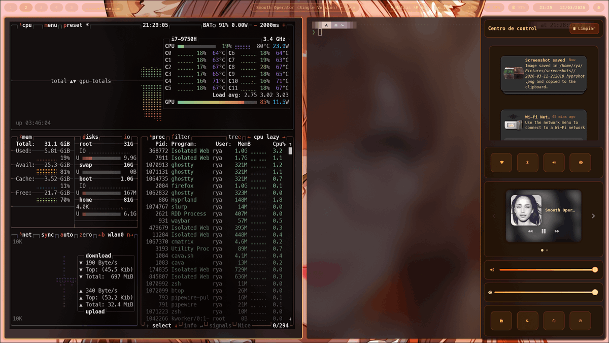 [Hyprland] First Hyprland rice on Arch Linux Link: https://t.co ...