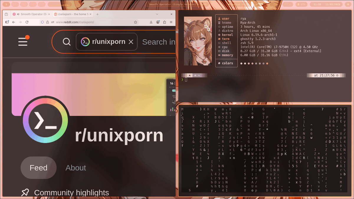 [Hyprland] First Hyprland rice on Arch Linux Link: https://t.co ...