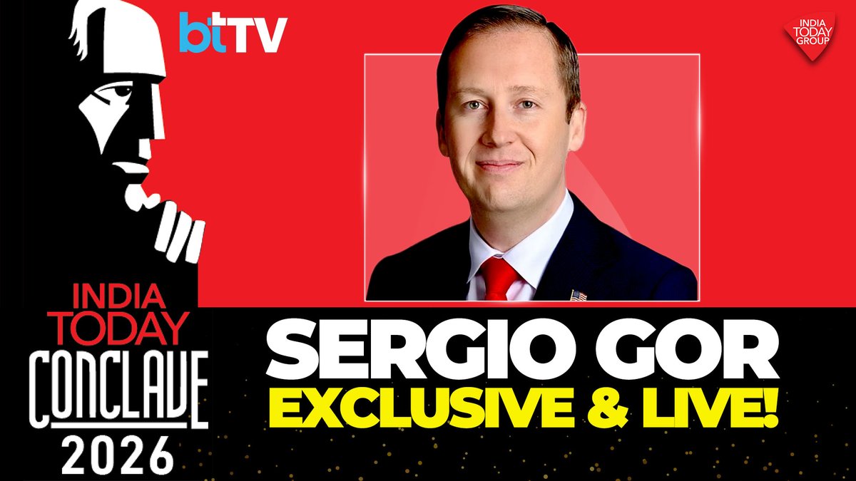 business_today's tweet image. Sergio Gor On Trump 2.0, India-US Ties And Global Strategy | India Today Conclave 

Watch LIVE: youtube.com/live/YYtH9iZfM… | #IndiaTodayConclave #SergioGor #IndiaUSRelations #Trump20 #GlobalDiplomacy