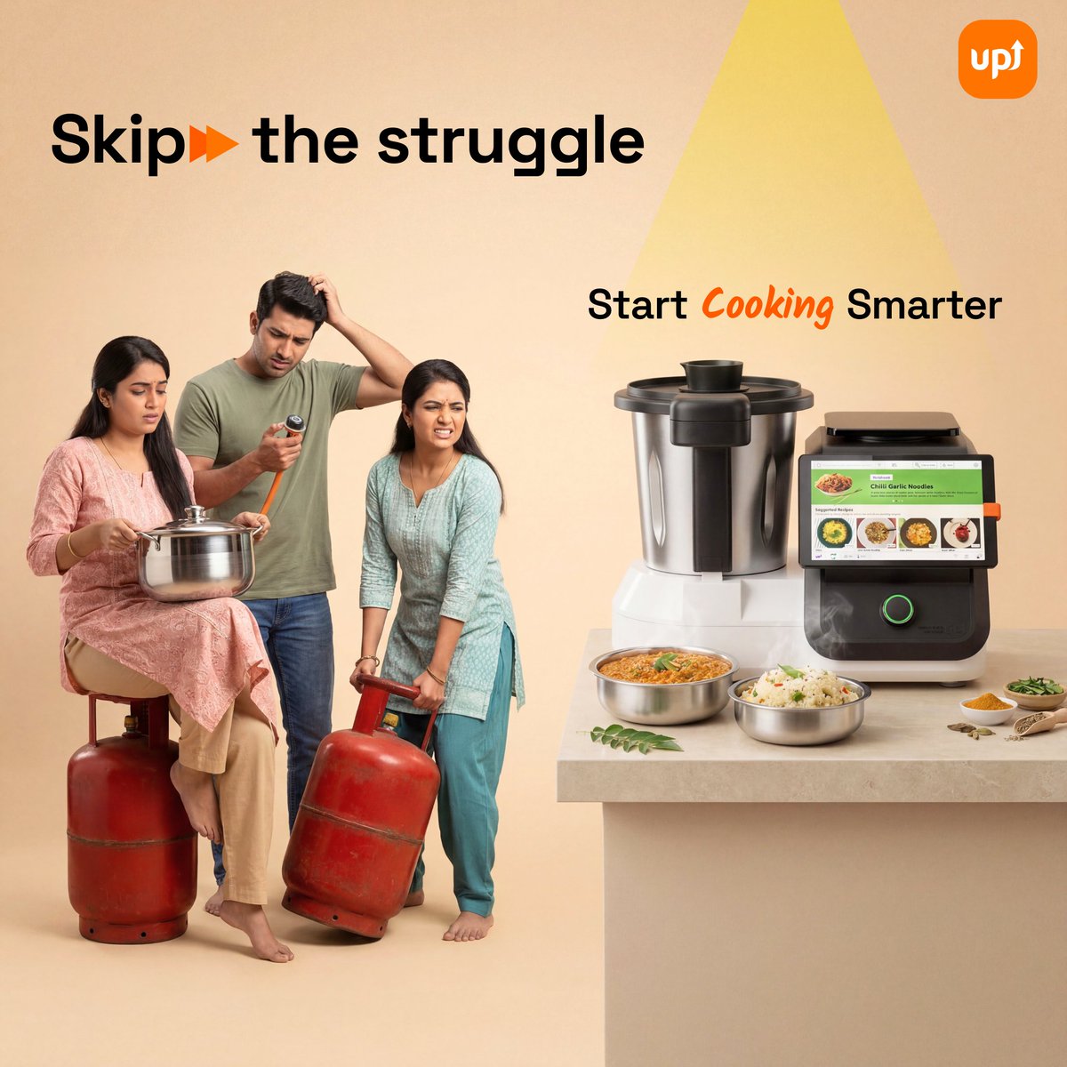 upliance's tweet photo. Gas cylinder shortage?
Induction cooktops sold out?
Cook your next meal on the Upliance 1.0 Smart Cooking Assistant with ease!

750+ guided recipes.
One device. Minimal effort.

Buy now -  https://t.co/mmCmwxcDLW

#lpgprice #gascylinder #Gas #inductionstove #LPG #upliance https://t.co/RxHu6Fv2po
