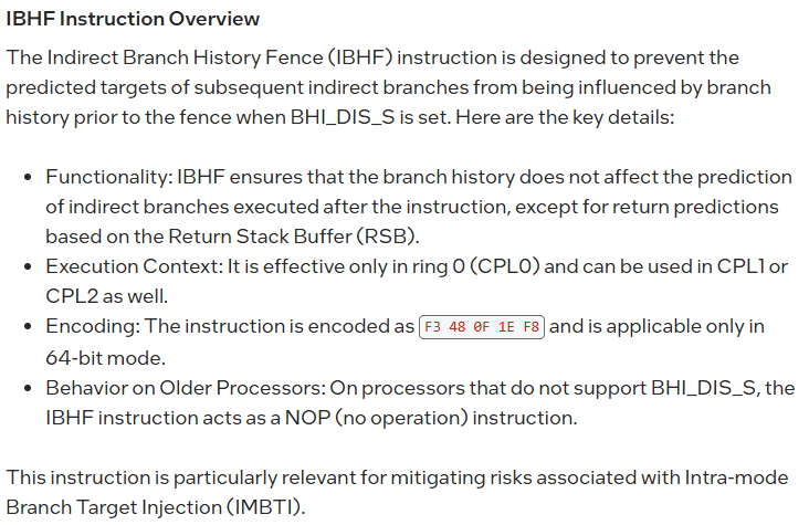 InstLatX64's tweet image. #Intel released the SDE 10.7 (Software Development Emulator) with Indirect Branch History Fence (#IBHF) instruction support and refreshed CPUID dumps:
intel.com/content/www/us…
#NovaLake #DiamondRapids #APX #AVX10_2