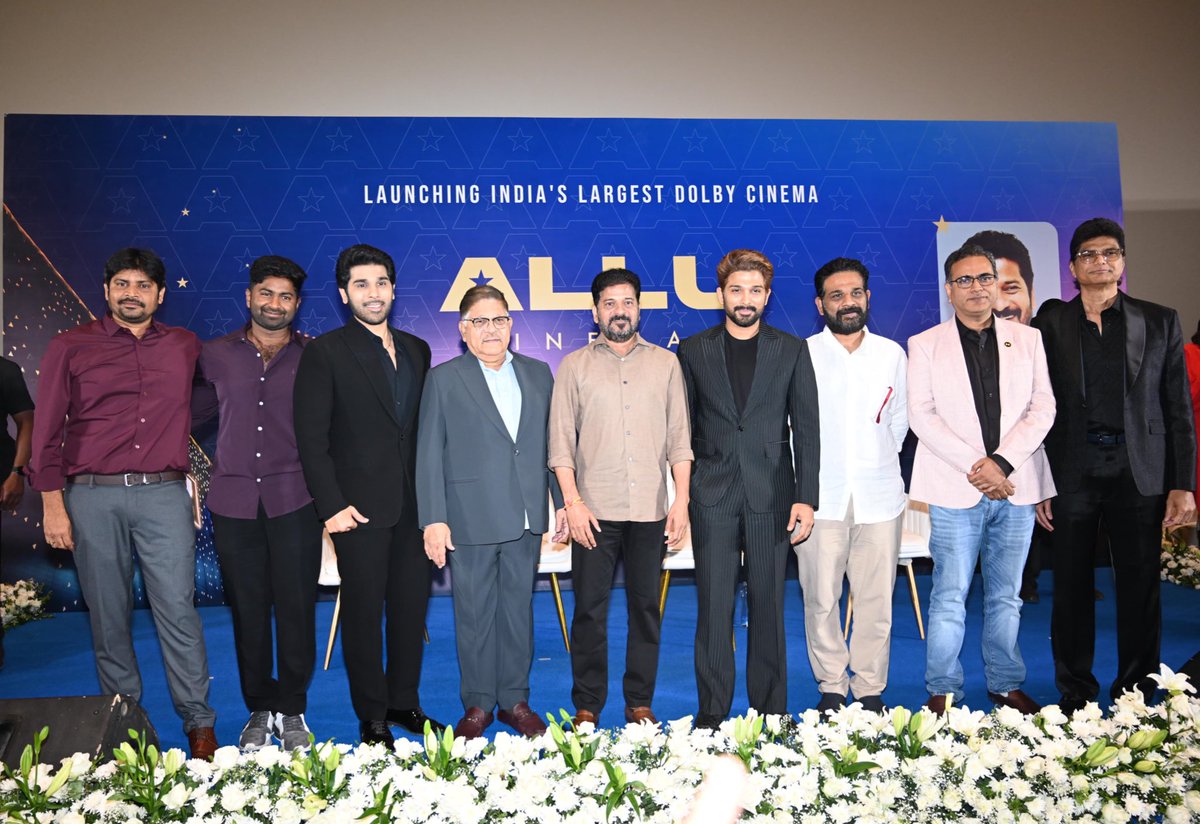 The launch of <a href="/AlluCinemas/">Allu Cinemas</a> begins today.

I would like to thank the Hon’ble Chief Minister <a href="/revanth_anumula/">Revanth Reddy</a> garu for gracing the launch . 
I extend my sincere thanks to Deputy Chief Minister <a href="/Bhatti_Mallu/">Bhatti Vikramarka Mallu</a> garu and Cinematography Minister <a href="/KomatireddyKVR/">Komatireddy Venkat Reddy</a> garu for their gracious