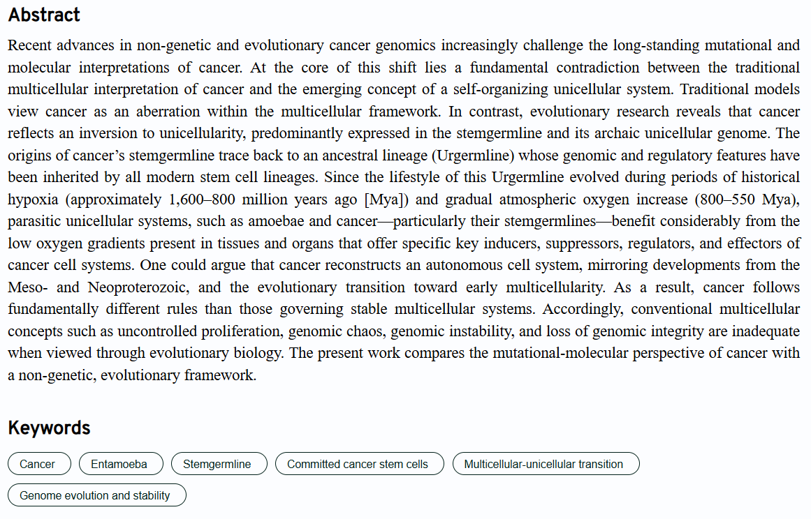 CP_ASP_'s tweet photo. 📚 Review Collection | No. 6
📜From multicellular constraint to unicellular control: Ancient mechanisms of genome reconstruction, repair, and expansion in cancer evolution
🔗https://t.co/KzAAGbWfPt
Keywords: Cancer; Entamoeba; Stemgermline; Committed cancer stem cells https://t.co/SA6x0X6ed7