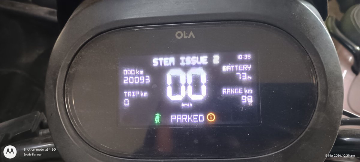 kannan4aks's tweet photo. @OlaElectric @bhash

Ola S1X stopped with Error Code 11.

Owner: Srihari
Vehicle: TN86J6016

Authorized service centre says motor issue &amp; 1 month repair time.

How can a customer stay without a vehicle for 1 month?
Need urgent resolution.

#OlaElectric https://t.co/PqGSvxiEZZ