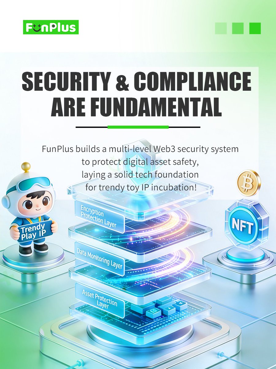 FunPlusCrypto's tweet photo. Security &amp; compliance are fundamental!

👑FunPlus builds a multi-level Web3 security system to protect digital asset safety, laying a solid tech foundation for trendy toy IP incubation!
#Web3Security #ComplianceFirst https://t.co/PRHGZop9Rt