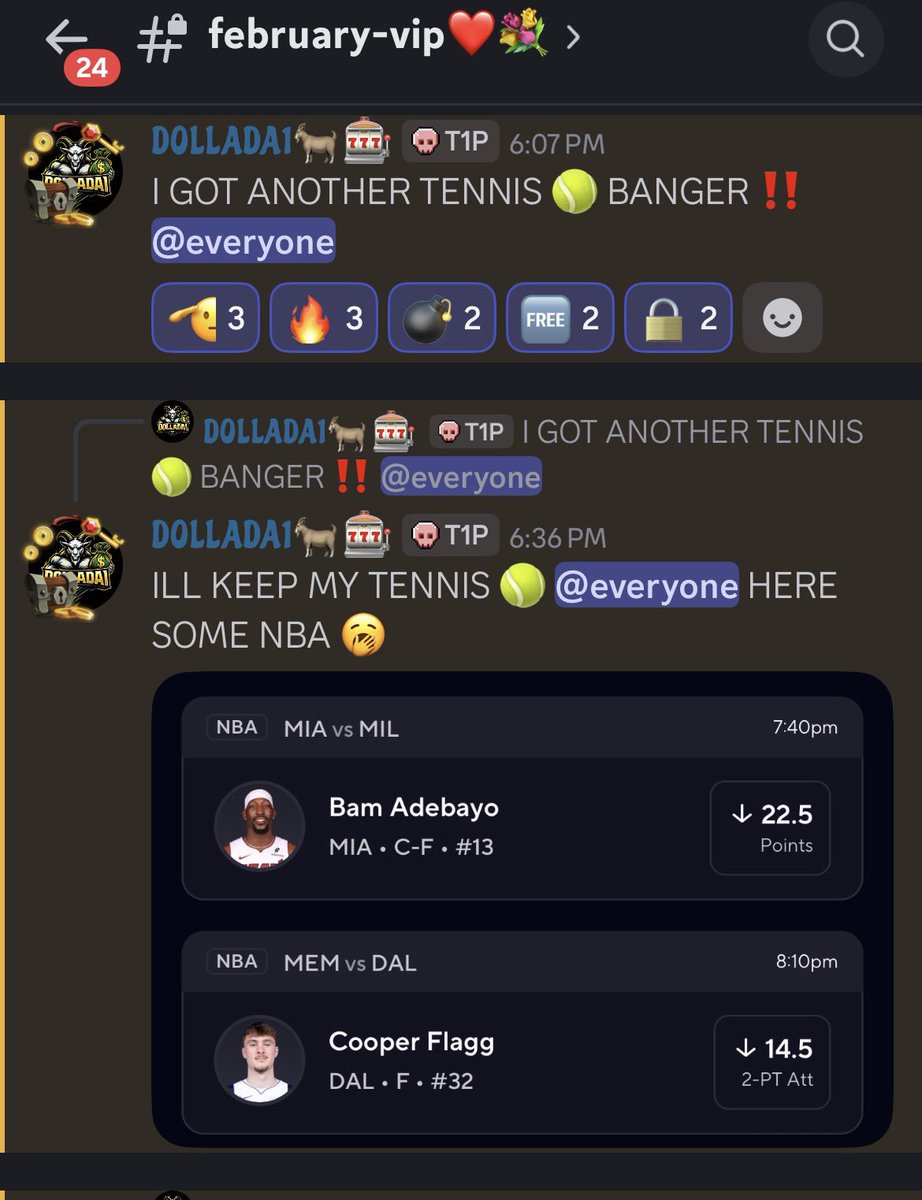Da1Dolla's tweet photo. DISCORD WENT CRAZY TODAY JOIN UP 🫱🏾‍🫲🏽‼️ Discord in the bio lock in ppl 🎰🎰🎰✅✅✅💰💰💰💵💰💰💵💵💰💵💰💰💰💰🧹🧹🧹🎰🎰🎰🎰 #LaCasaDeLosFamosos #NBABets #Tennis #Dota2 #TakeCova #PrizePicks #BetWithTheBest #BeYourOwnBOSS #DiscordServer #Survivor2026 #fanduel https://t.co/tS3UUyoEJb