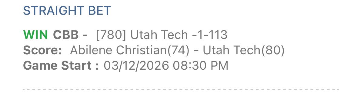 NCAAflash's tweet image. Utah Tech University -1 -113 💰vs Abilene Christian University - WAC Tournament - Quarterfinal - 🏀 #CBB #CollegeBasketball 🔪🔪🔪🦬🦬🦬🔥🔥🔥