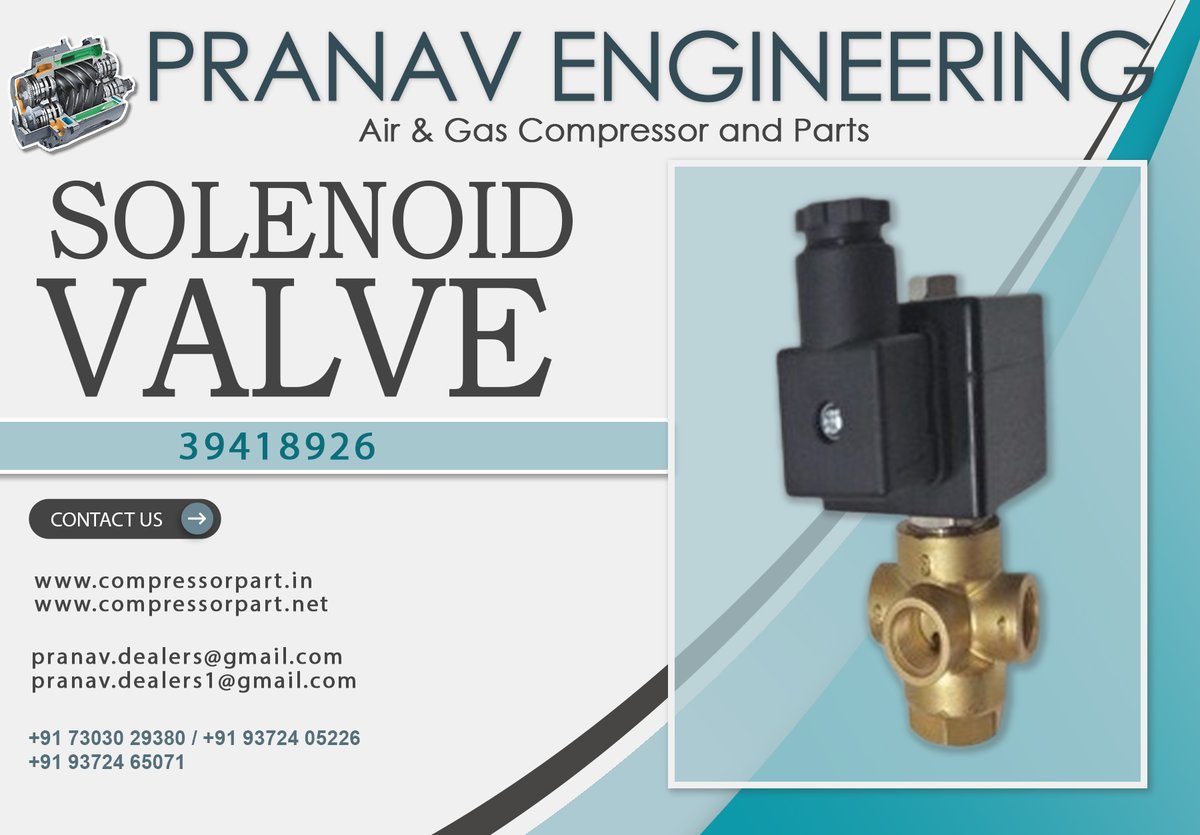 PranavEngg's tweet image. PRANAVENGINEERING 
SOLENOID VALVE 
39418926
ORDER NOW!!!
#pranavengineering #compressor #compressorparts #valves