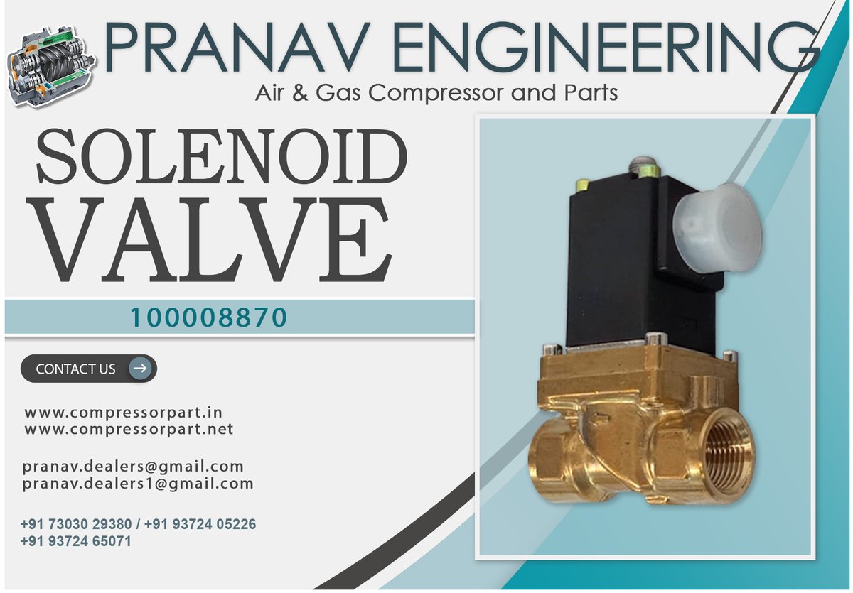 PranavEngg's tweet image. PRANAVENGINEERING 
SOLENOID VALVE 
89207070
ORDER NOW!!!
#pranavengineering #compressor #compressorparts #valves