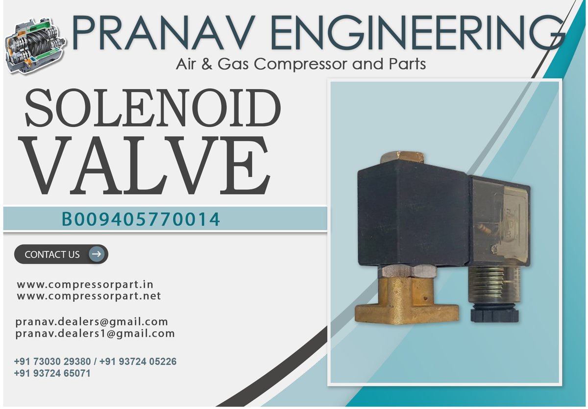 PranavEngg's tweet image. PRANAVENGINEERING 
SOLENOID VALVE 
B009405770014
ORDER NOW!!!
#pranavengineering #compressor #compressorparts #valves