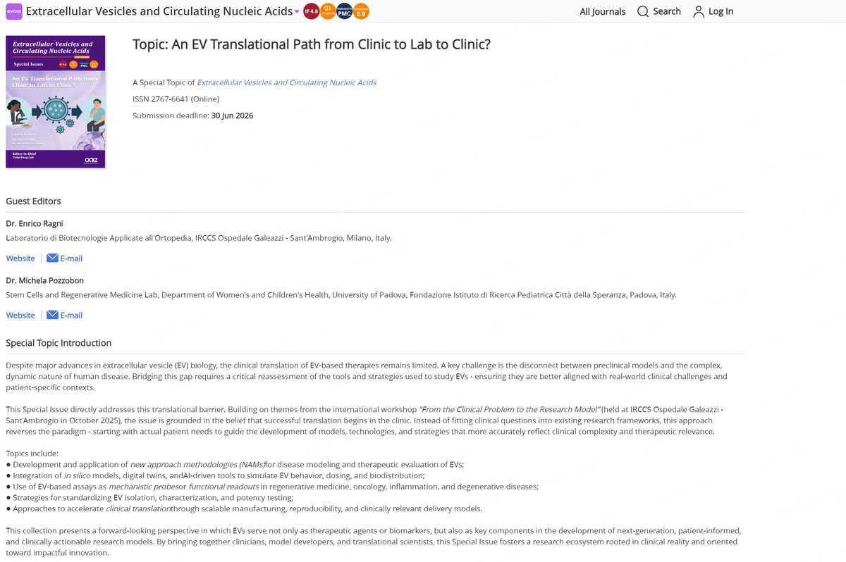 Extracellular Vesicles & Circulating Nucleic Acids tweet media