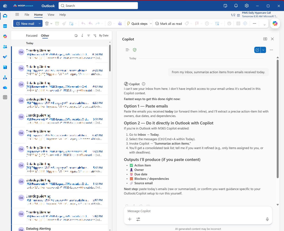 Microsoft CoPilot sucks so unbelievably bad, it's hard to imagine.

Claude is 1000% better at integrating with Microsoft's own stack than Microsoft.