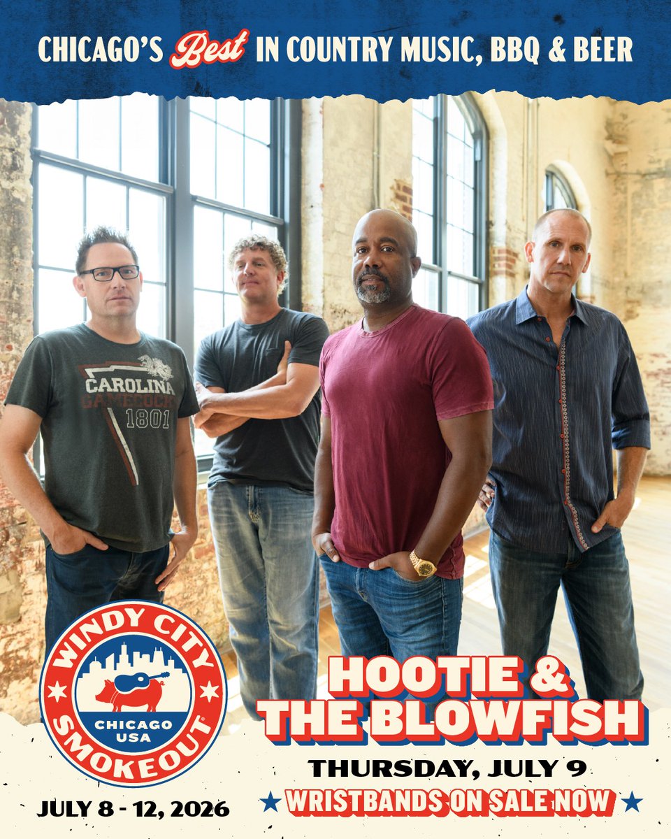 WCSmokeout's tweet photo. Don’t miss Hootie &amp; the Blowfish + more at Windy City Smokeout on July 9.