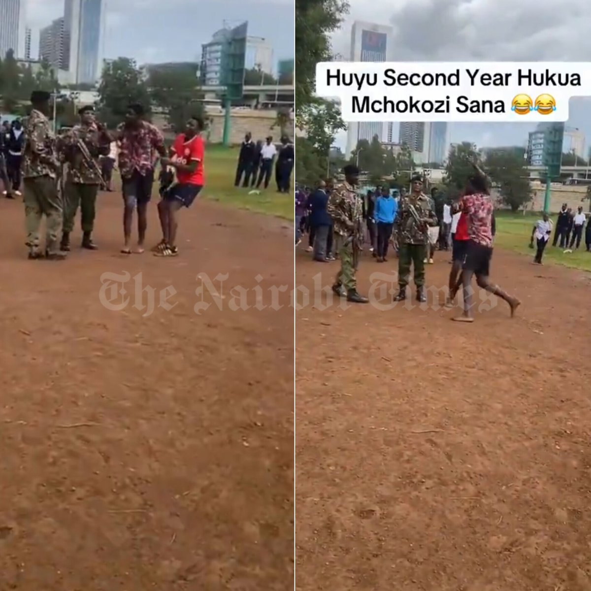 UoN student confronted a Police Officer in uniform after being warned against interrupting an ongoing football match within the campus grounds.

Watch 👇📽️
