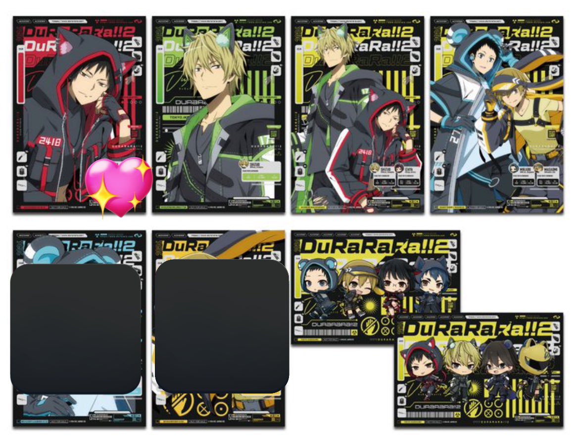 kk0st_'s tweet photo. デュラララ!! タワレコ ポップアップショップ アニマルサイバー 交換・譲渡募集

譲：画像参照
求：折原臨也

郵送、都内手渡し(本日or14日池袋、他要相談)。
描き下ろし絵柄優先。一部お声掛け予定のものはお返事にお時間頂く場合がございます。
検索からもお気軽に宜しくお願いします。 https://t.co/nskGCjZoaB