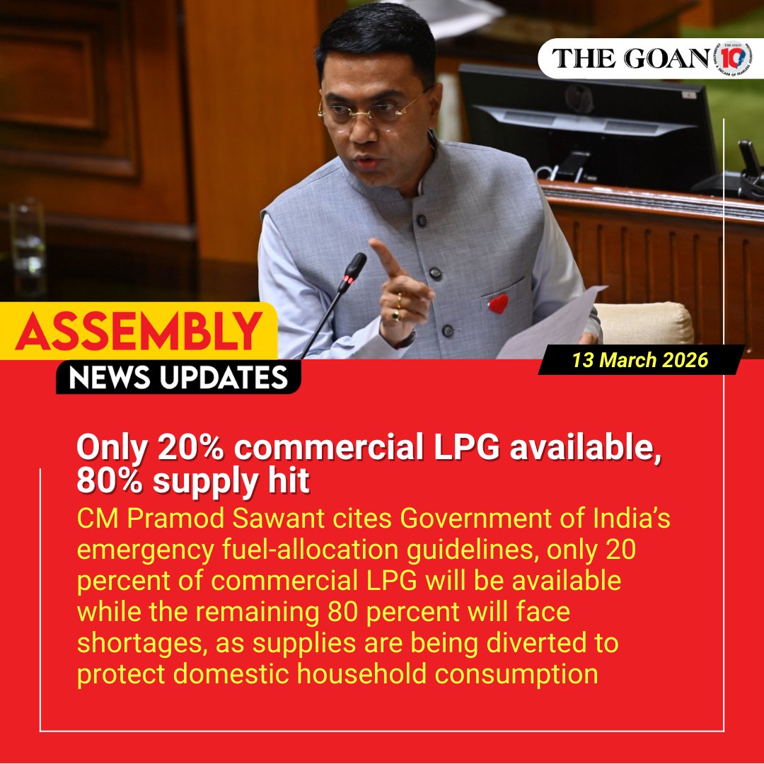 thegoanonline's tweet image. Only 20% commercial #LPG available, 80% supply hit

#Goa #BreakingNews #GoaAssembly #LPGShortage @goacm @DrPramodPSawant