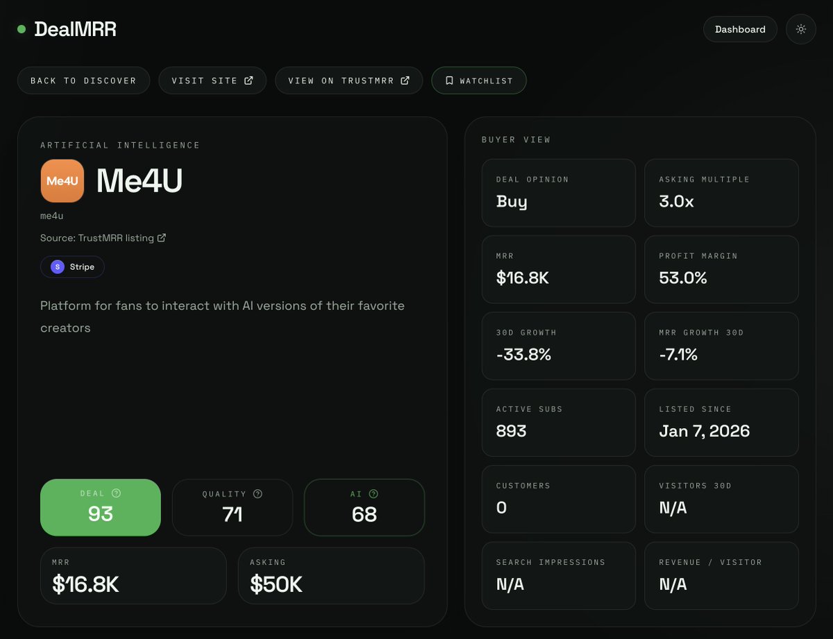 TSalama7's tweet photo. @tryaistudios New fields are now part of the scoring algorithm and visible on detail pages! https://t.co/67GvTkefJU https://t.co/F4Eeyqtv9I