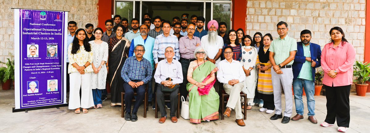 IDS_JPR's tweet photo. @IDS_JPR inaugurated a 2-day conference on operational dynamics of industrial clusters in India. Prof. Keshab Das delivered his keynote address. Symposium also featured the 5th Prof. Surjeet Singh Memorial Lecture, with Prof. R. Nagaraj as the invited speaker. https://t.co/v5VCM6Op5B