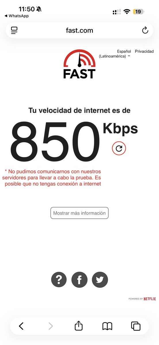 AlanOrnel's tweet photo. @totalplaymx porque contratan personas que no pueden dar la atención al cliente necesaria? 
Me piden que haga un test de un internet que debe de correr al 300MB en una aplicación que ellos mandan y como sale mal la prueba dicen que no hice la prueba?
Me están dando 850Kb de 300MB https://t.co/ioFqh74Eb0