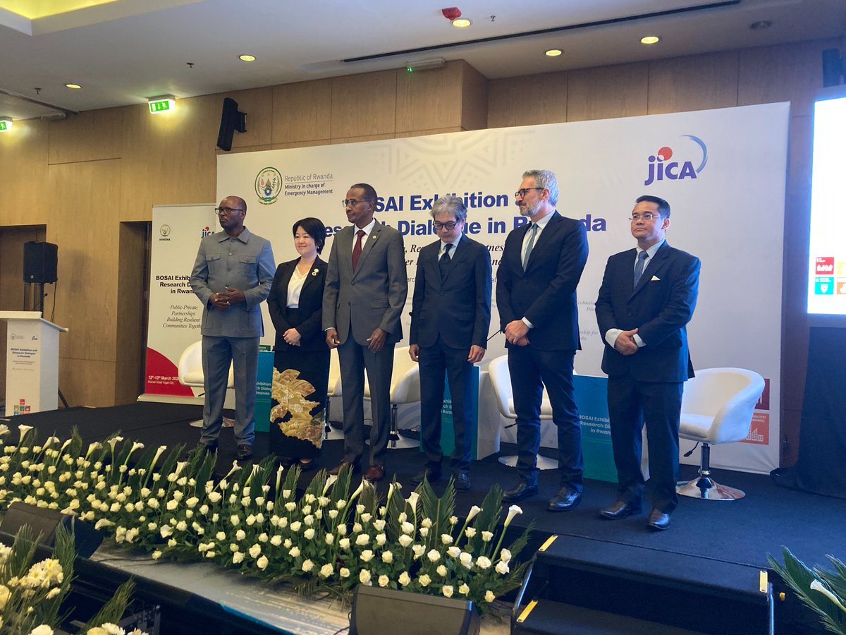 japaninrwanda's tweet photo. Fantastic kickoff to the #BOSAI Exhibition and Research Dialogue!
Prioritizing Disaster Risk Reduction is essential now more than ever. Huge thanks to @RwandaEmergency & @JicainRwanda for organizing this timely event. We look forward to a growing Japan-Rwanda partnership! 🇷🇼🇯🇵 https://t.co/SqNfUmQFYT