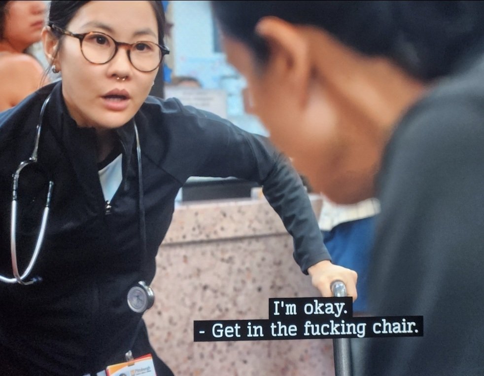StormsandSativa's tweet photo. joy kwon has abbot sass + dana energy 🌟 #irenechoi #joykwon #thepitt https://t.co/F9YwIzp1UP