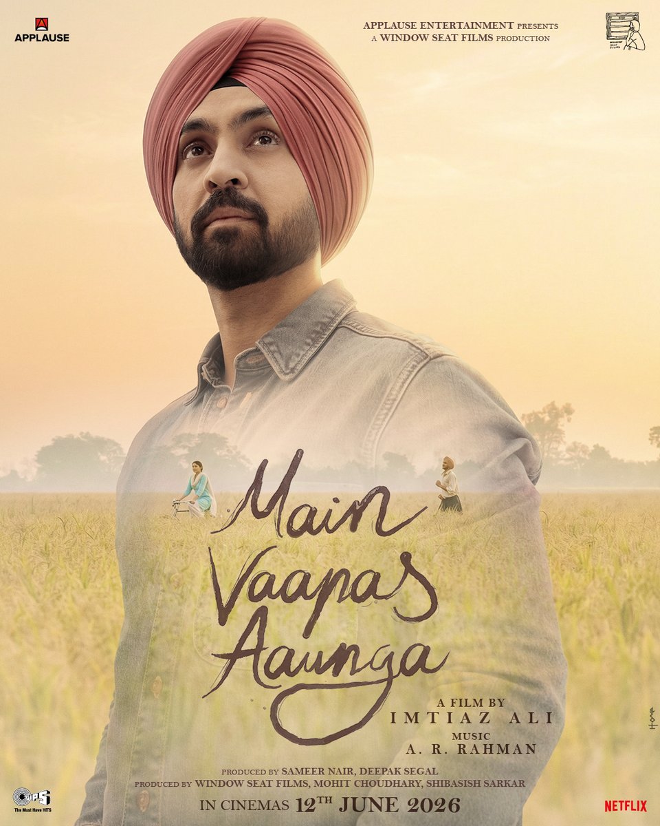 ApplauseSocial's tweet photo. A story of love and longing.
Imtiaz Ali’s “Main Vaapas Aaunga”.
Teaser drops at 1PM.

#ImtiazAli @arrahman @Irshad_Kamil @diljitdosanjh #SharvariWagh #VendangRaina @naseeruddnshah #SylvesterFonseca #SumanRoyMahapatra #DhimanKarmakar @MrSheetalsharma #SoamaaGoswami #Nayanika #JaiminiStudios @MukeshChhabraCC #SurajParaswani #AdrianFernandes @samkchop @filmysethia @GAhuja5 @amitawasthi1975 @ipradeepjaiswal @dhruvss #VishalBajaj #ShootAtSite #PratikNandkumarMore @kumartaurani @tipsofficial @Shibasishsarkar #MohitChoudhary @WeAreWSF
@ApplauseSocial @nairsameer @deepaksegal @prasoon_garg @sunil_chainani @happyshappygal @devnidhib