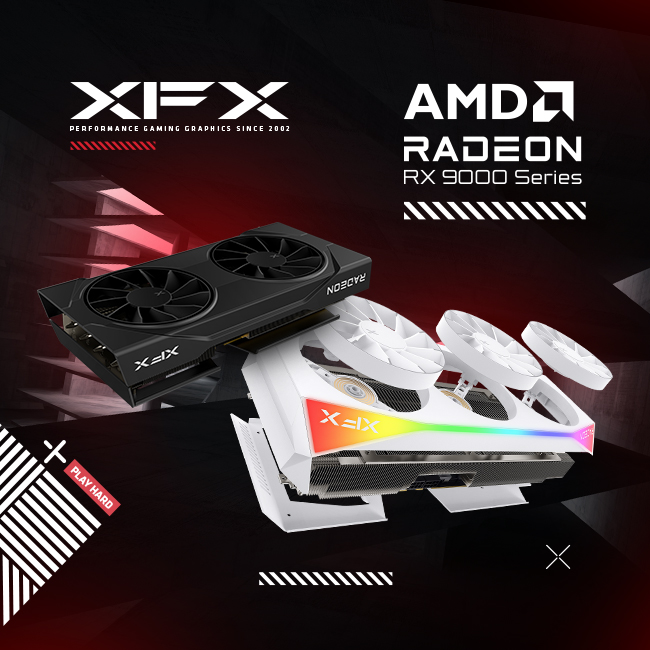 LeaderComputers's tweet photo. New from XFX.

The AMD Radeon RX 9000 Series powered by AMD delivers high-performance graphics with triple-fan cooling — available in black or white.

#PCGaming #AMDPartner #SystemBuilders https://t.co/x0082kMDk7
