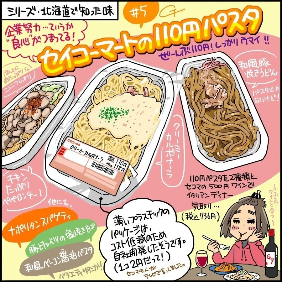 昔の絵をひっぱり出してきちゃうのですが、北海道に来たら買い食いしていただきたいものたちを共有させてください!!(価格は描いた当時のもの)
私の最推しは新千歳空港で買える「ほたほた揚げ」。直営店やデパートで買える六花亭の生菓子・和菓子もおすすめです。 
