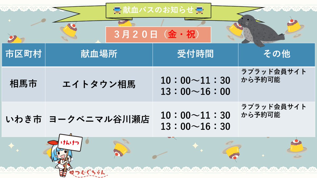 福島県赤十字血液センター（公式） tweet media
