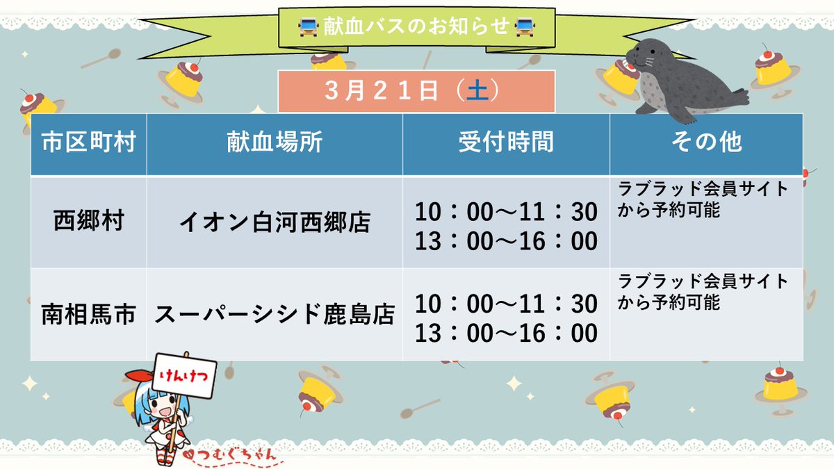 福島県赤十字血液センター（公式） tweet media