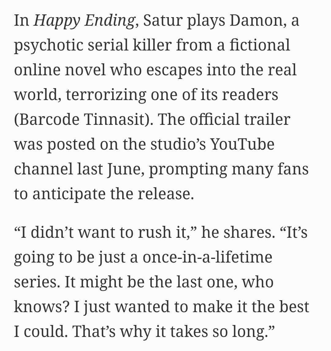 Inspired by his love for webtoons, Satur wrote, produced, composed &amp; acted in #HappyEndingSeries.

"It's going to be just a once-in-a-lifetime series. It might be the last one, who knows? I just wanted to make it the best I could. That's why it takes so long." - Jeff

#JeffSatur