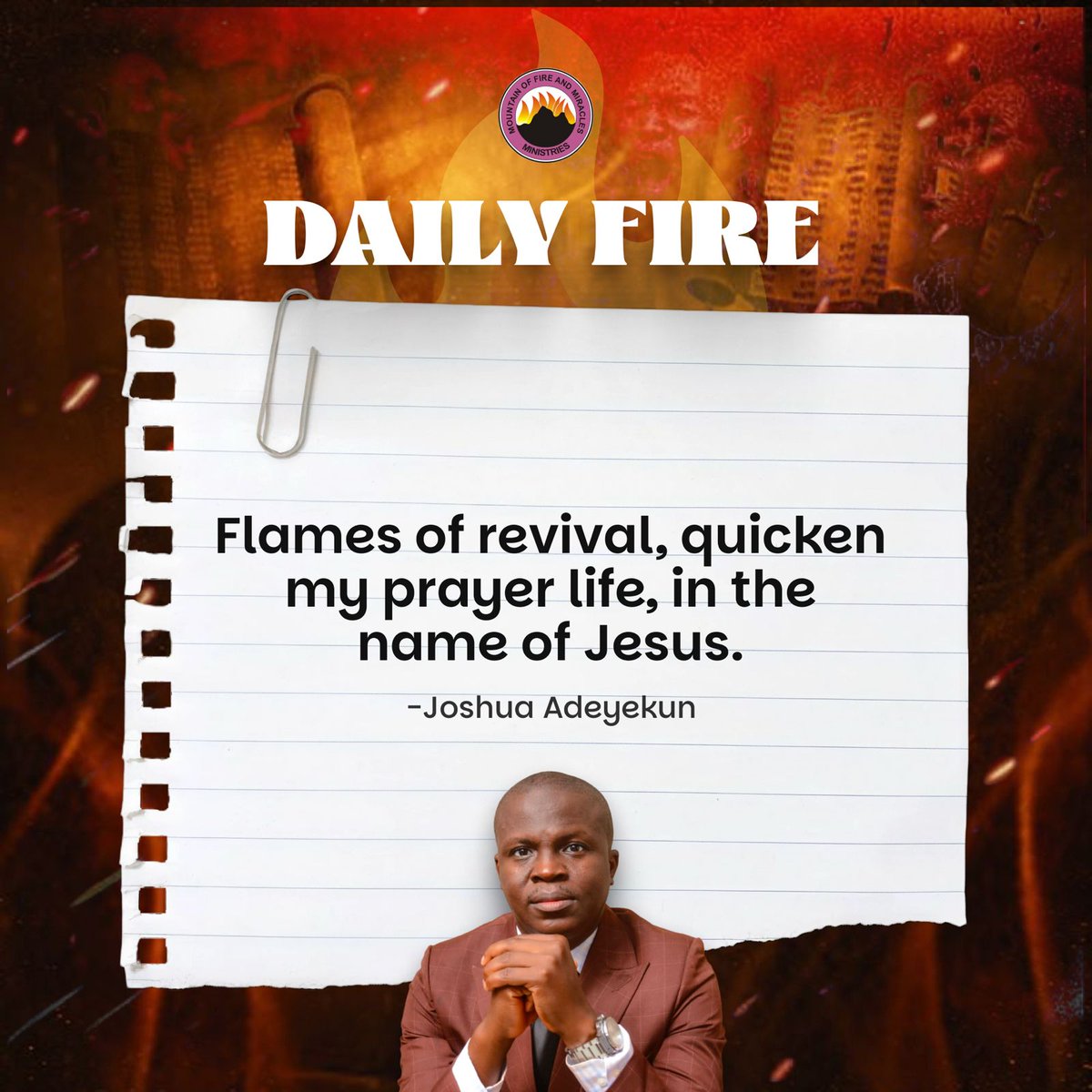 JAdeyekun's tweet image. Declare this with 🔥🔥🔥 and receive it by Faith.
#FlamesofRevival #Prayerfire #DivineEncounter #mfm #zion.