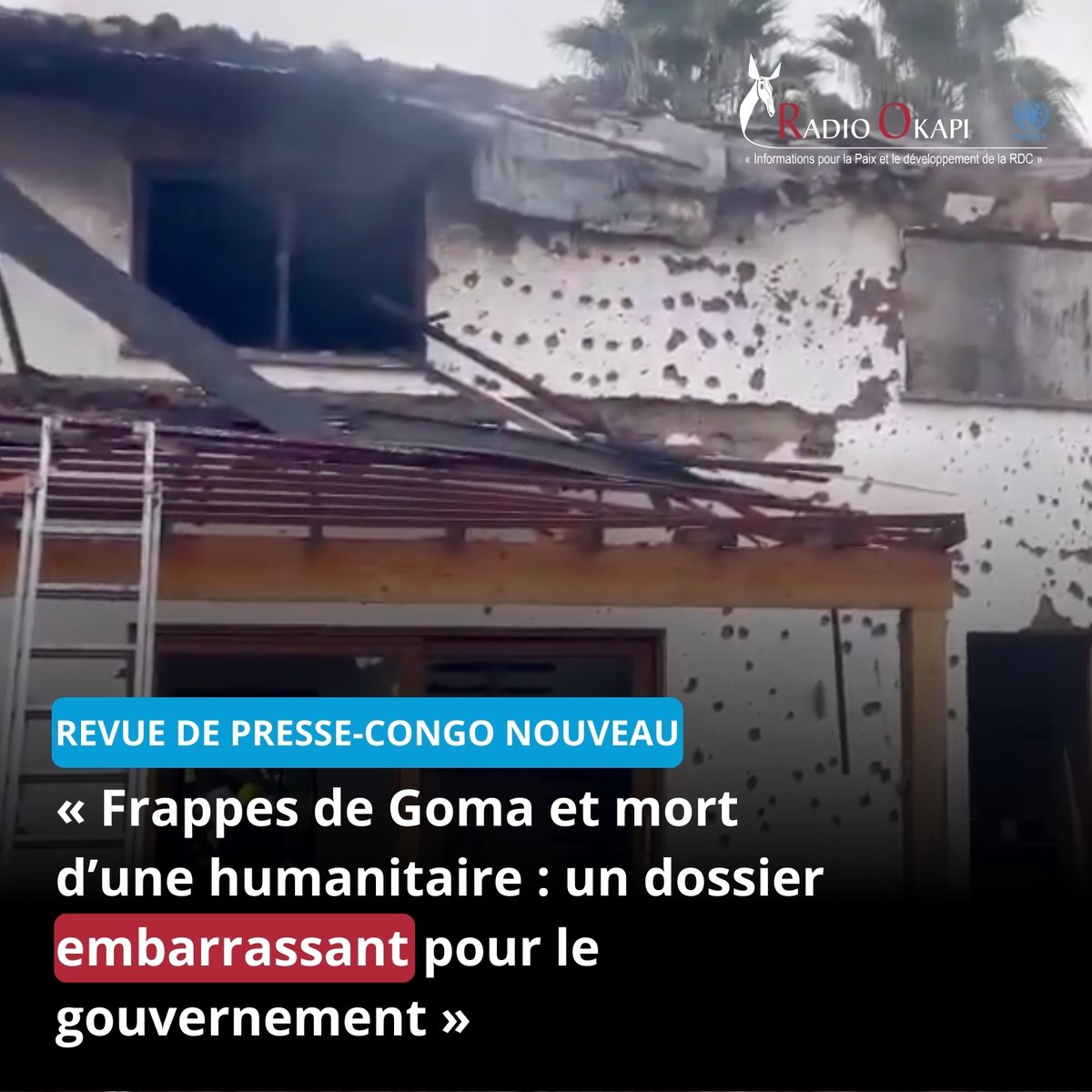 radiookapi's tweet image. #RevuedePresse
🚨 Les frappes de drones à #Goma, qui ont fait 3 morts dont une humanitaire, dominent la presse kinoise. Entre pressions diplomatiques, condamnations internationales et appels à enquête, le gouvernement promet d’établir les faits. L'Union africaine dénonce des